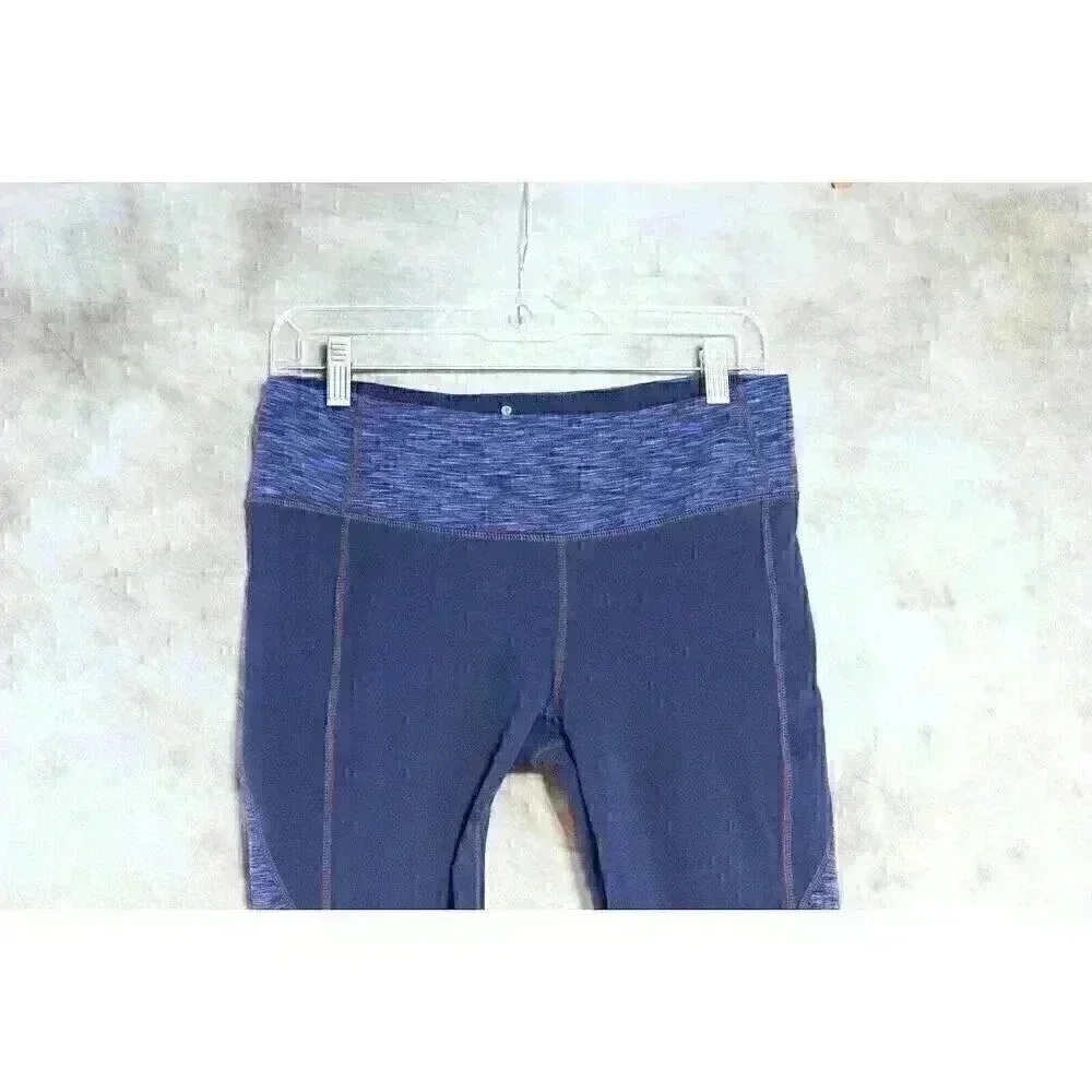 Athleta blue/black leggings/yoga pants Size L capri - Picture 2 of 14